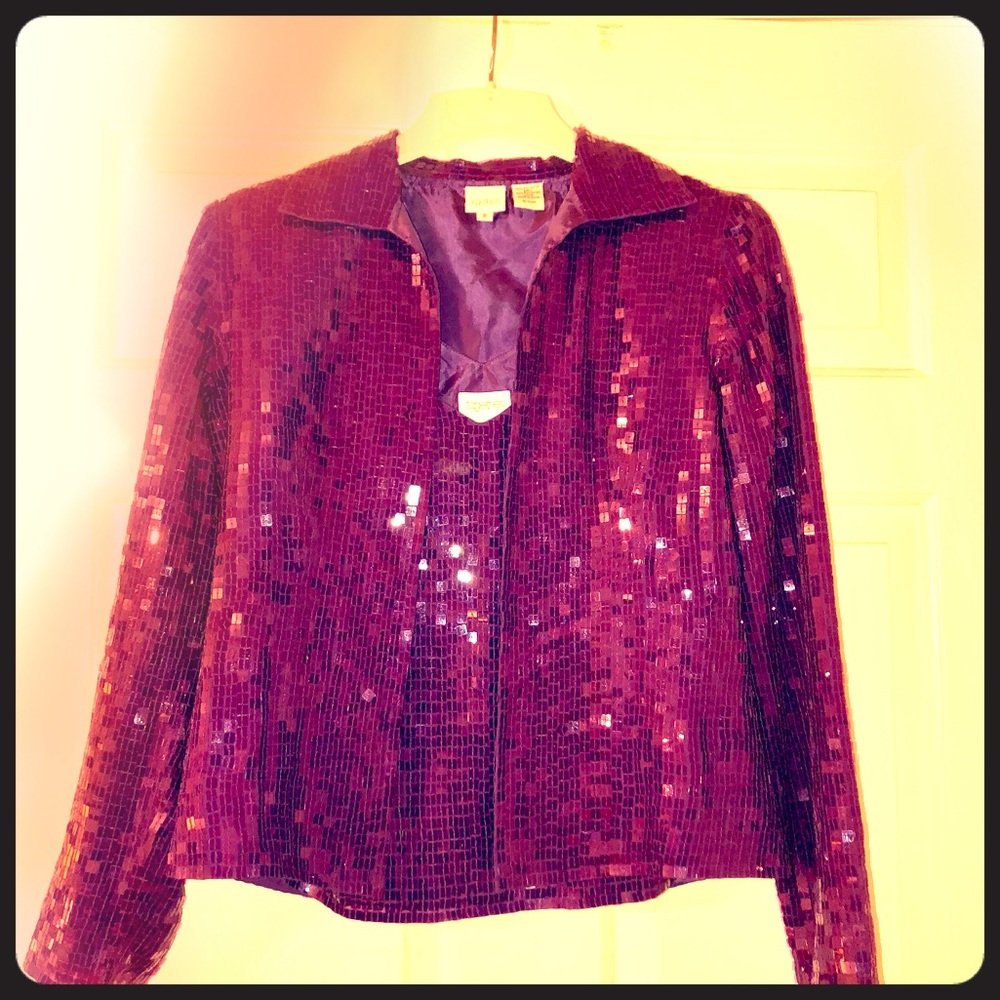 Purple Evening Wear sequin pantsuit